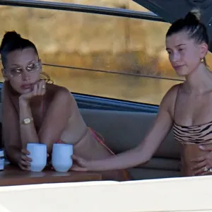 Hailey Baldwin Stuns in Teeny Tiny Bikini While Chilling on a Yacht