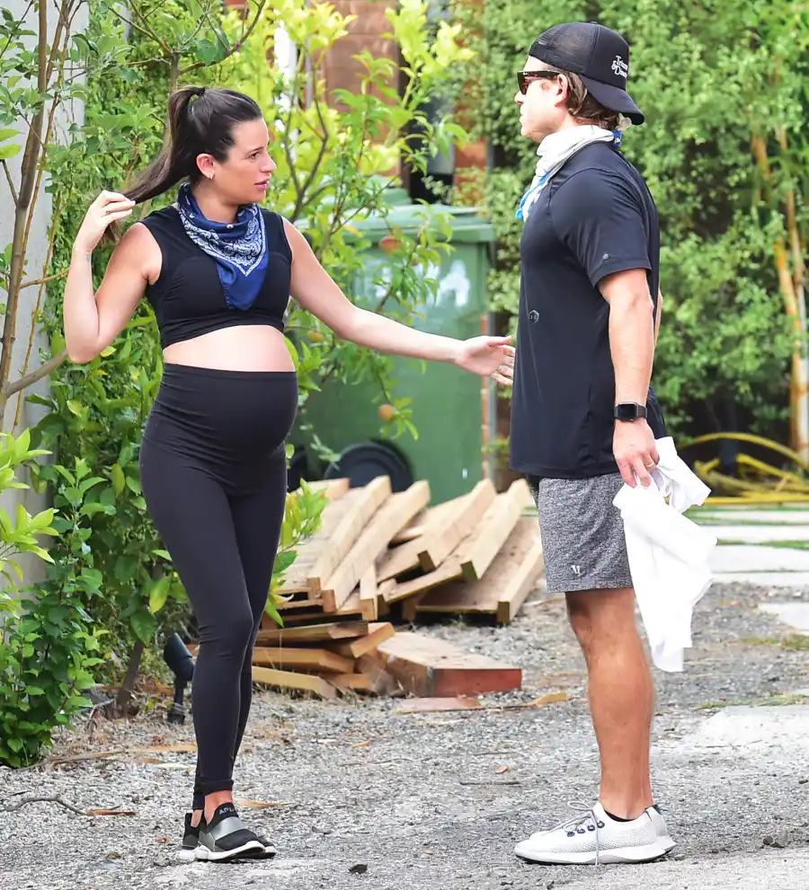 Pregnant Lea Michele Steps Out for 1st Time Since Glee Scandal With Husband Zandy Reich