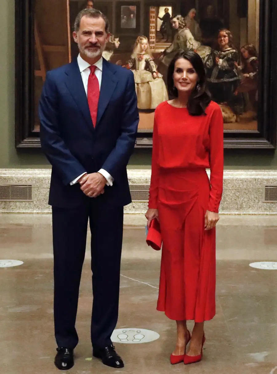 Queen Letizia Is a Standout in a Fiery Red Look