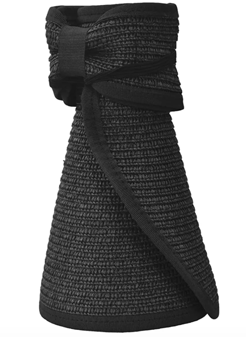 Simplicity Women&rsquo;s Summer Foldable Straw Sun Visor (Black)