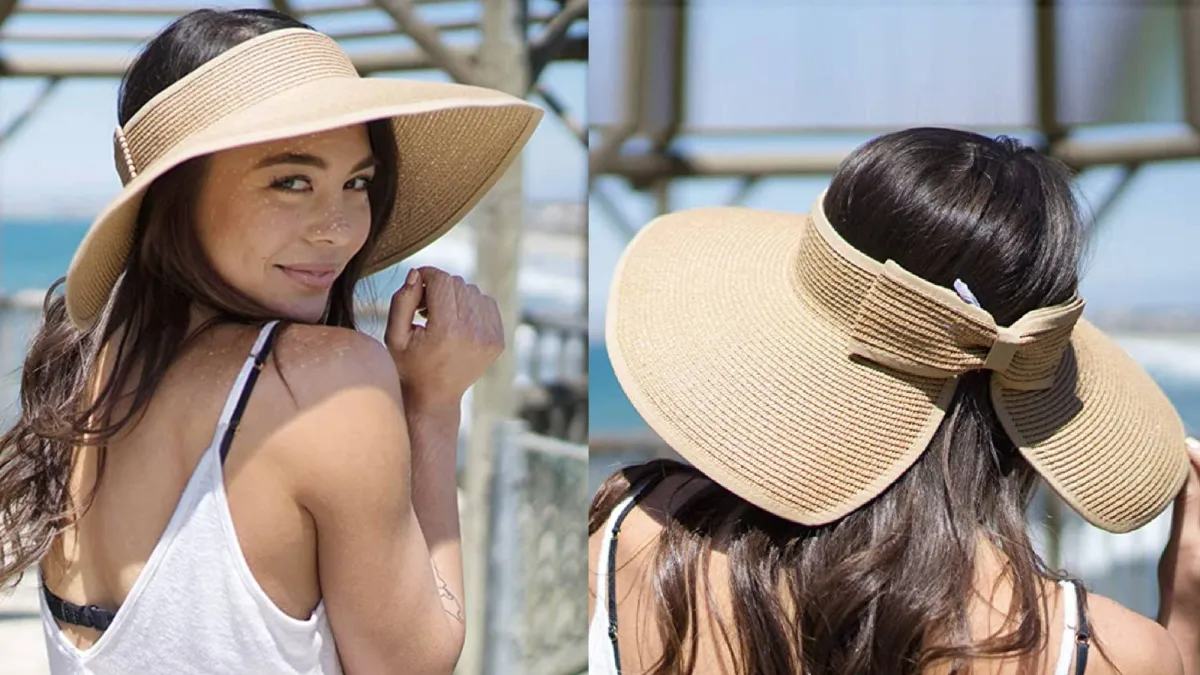 Simplicity Women’s Summer Foldable Straw Sun Visor
