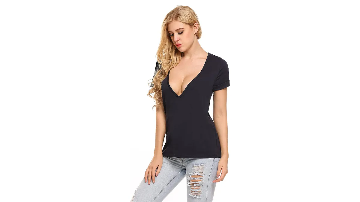 Beyove Women’s Deep V T-Shirt