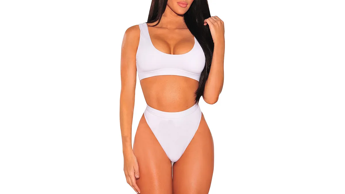 Selowin Tank Crop Top High-Waisted Cheeky Bikini Set