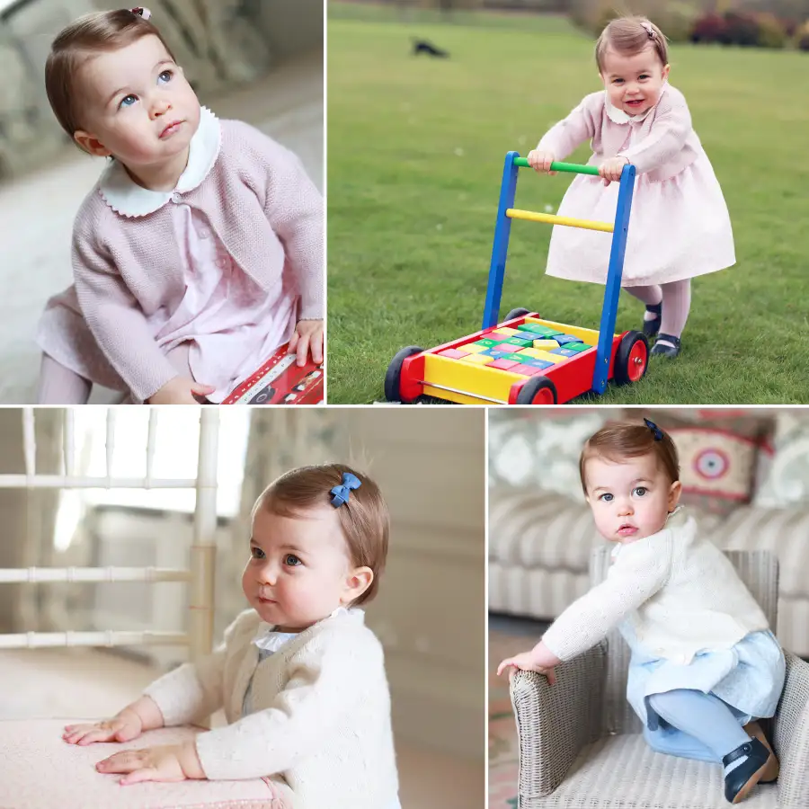 Princess Charlotte First Birthday Photos Duchess Kate and Prince William Kids Birthday Portraits Over the Years