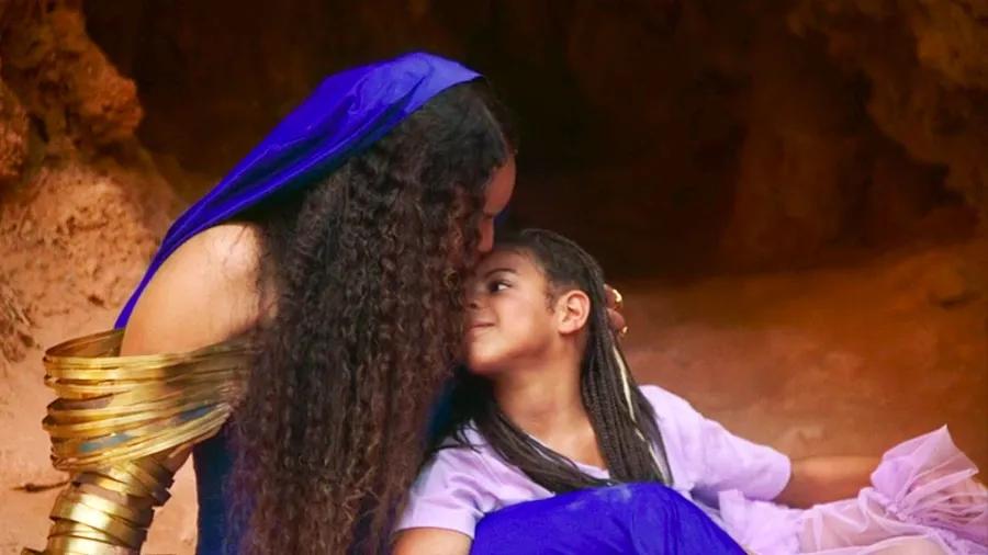 Beyonce and Blue Ivy Carter in Black Is King All the Times Beyonce Kids Blue Ivy Sir and Rumi Appeared in Black Is King Visual Album