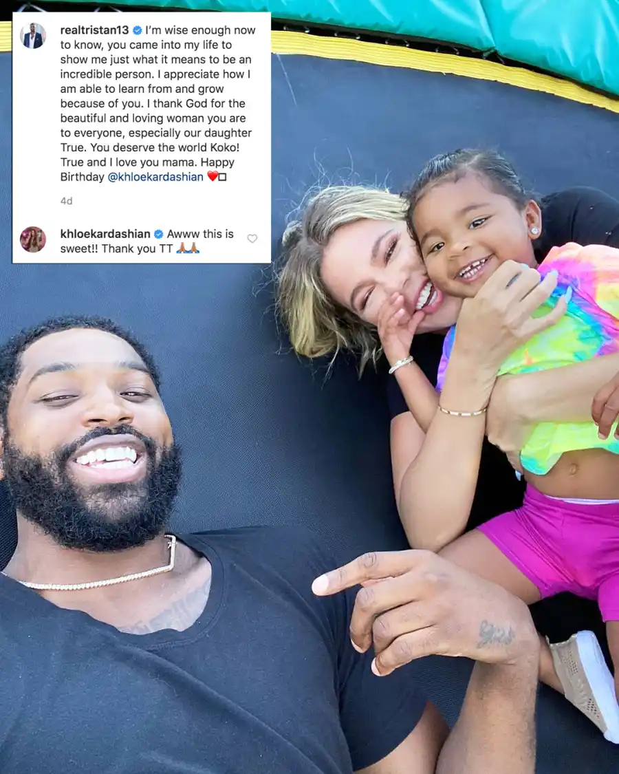 Tristan Thompson Khloe Kardashian and True All the Times Tristan Thompson Has Flirted With Khloe Kardashian on Instagram