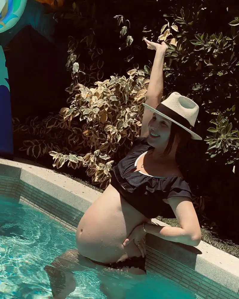 Camilla Luddington 3rd Trimester Pregnant Bathing Suit