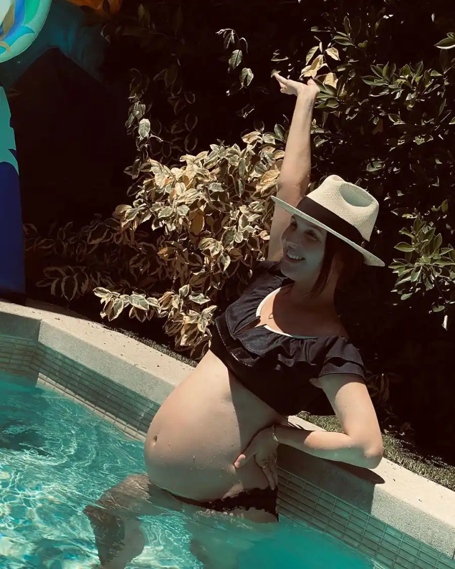 Camilla Luddington 3rd Trimester Pregnant Bathing Suit