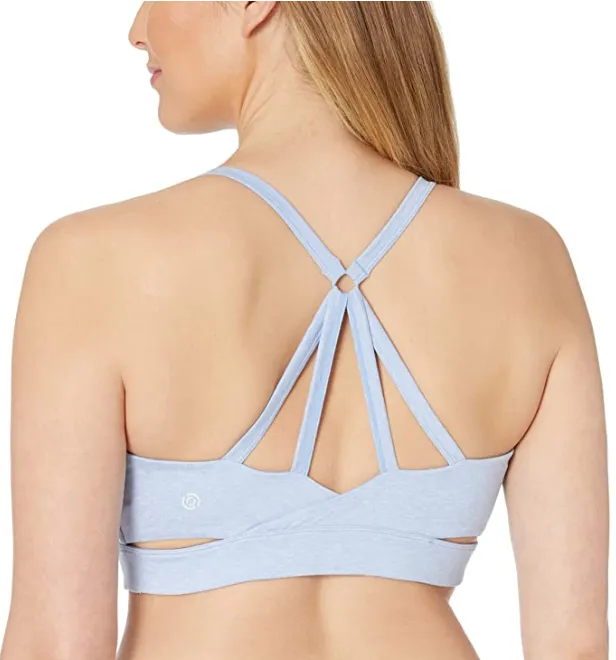 Core 10 Women's (XS-3X (22W-24W)) 'Icon Series' The Ballerina Sports Bra (Sky Blue Heather)