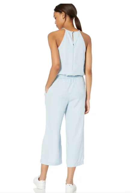 Daily Ritual Women's Tencel Halter Jumpsuit (Bleach Wash)