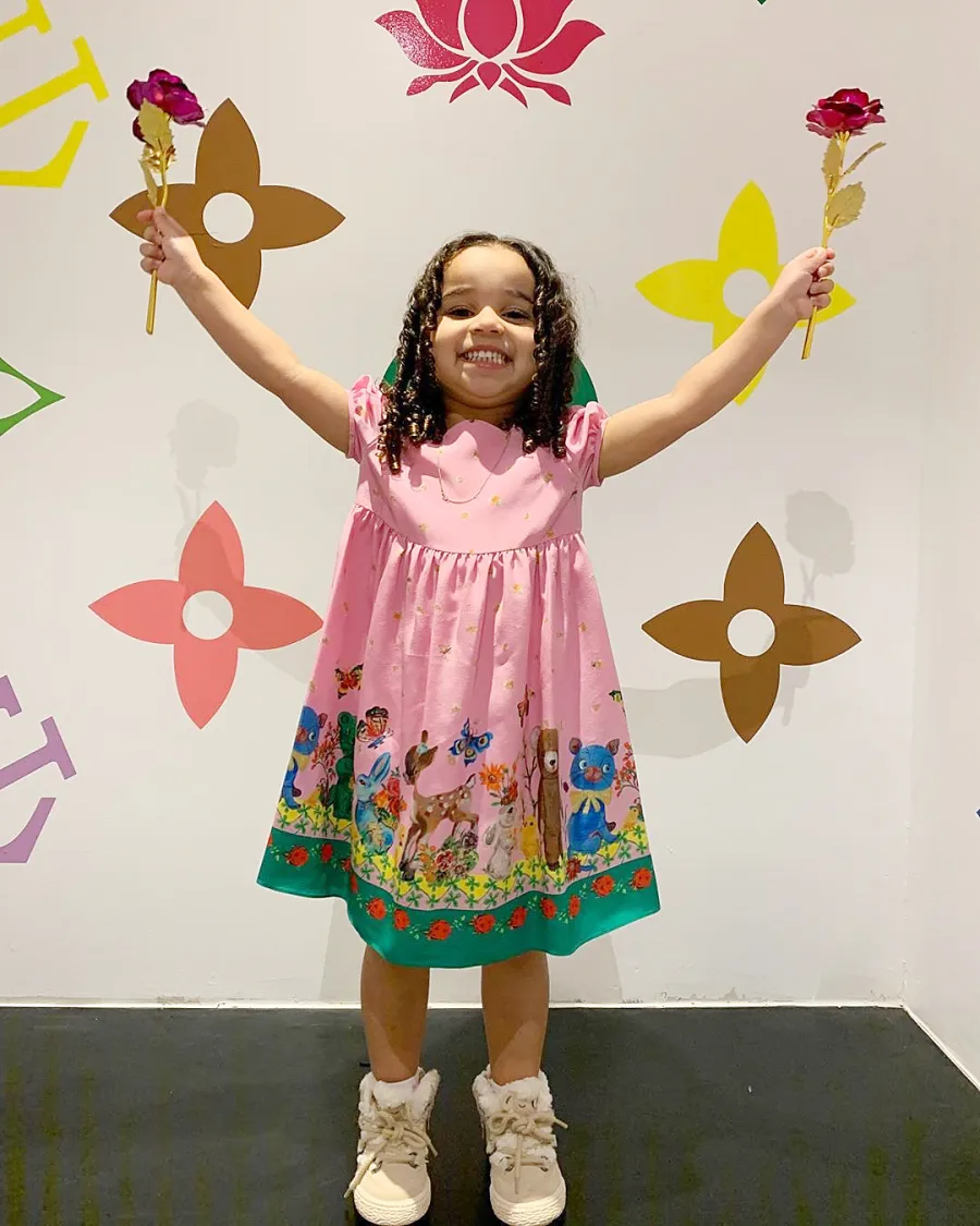 Dream Kardashian Holding Up Fake Flowers