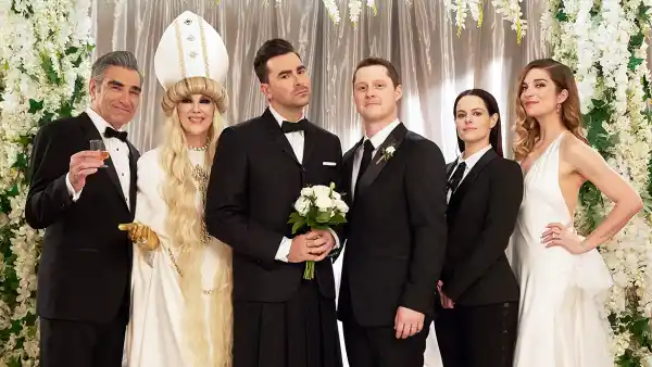 Emmy Nominations 2020 Eugene Levy Catherine OHara Dan Levy Noah Reid Emily Hampshire and Annie Murphy in Schitts Creek