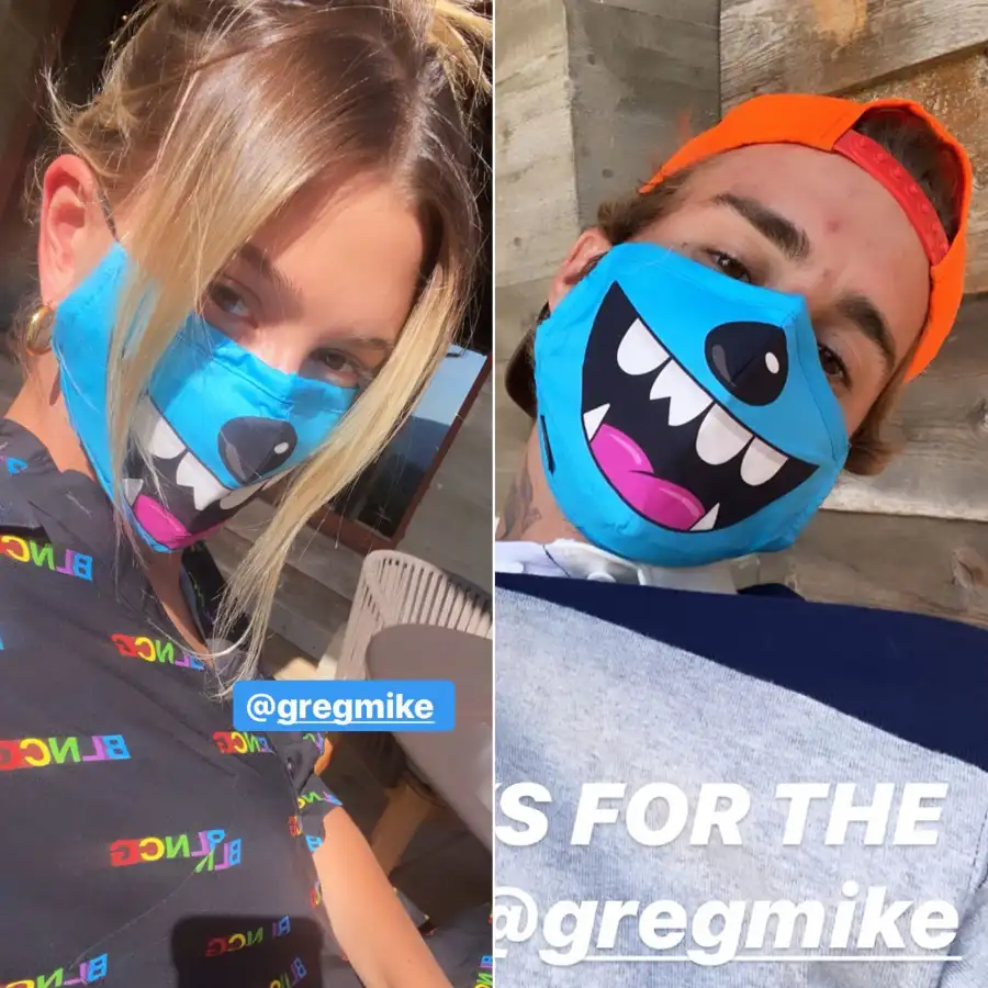 Hailey Baldwin and Justin Bieber Are Couple #Goals in Twinning Face Masks