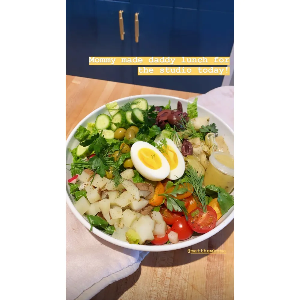 Hilary Duff Makes Matthew Koma Salad for Work