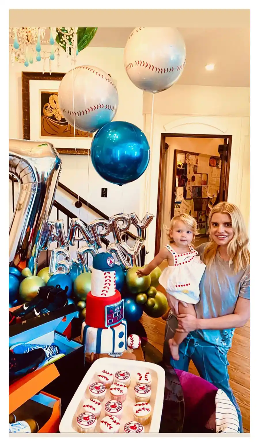 Jessica Simpson Celebrates Son Ace 7th Birthday With Baseball Theme