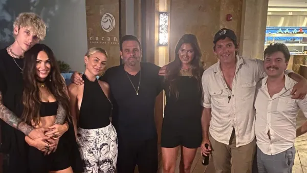 Megan Fox Machine Gun Kelly Get Cozy Next To Lala Kent Randall Emmett And Midnight In The Switchgrass Cast