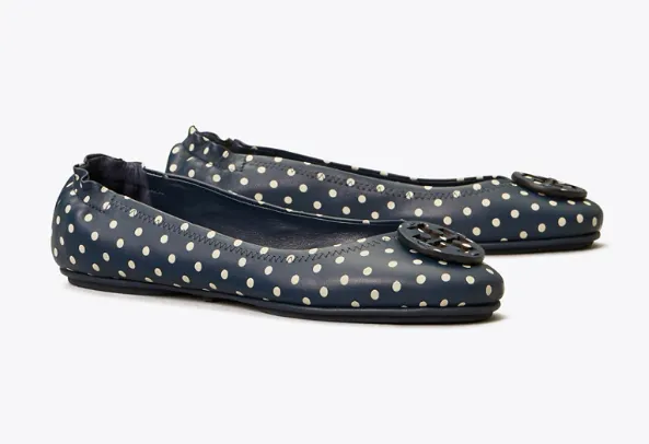 Minnie Printed Travel Ballet Flat, Leather