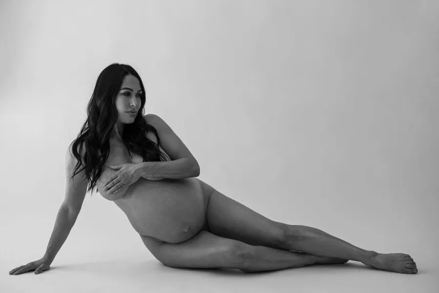 Pregnant Niki Bella Brie Bella Pose Nude Ahead Giving Birth Baby Bump Pics