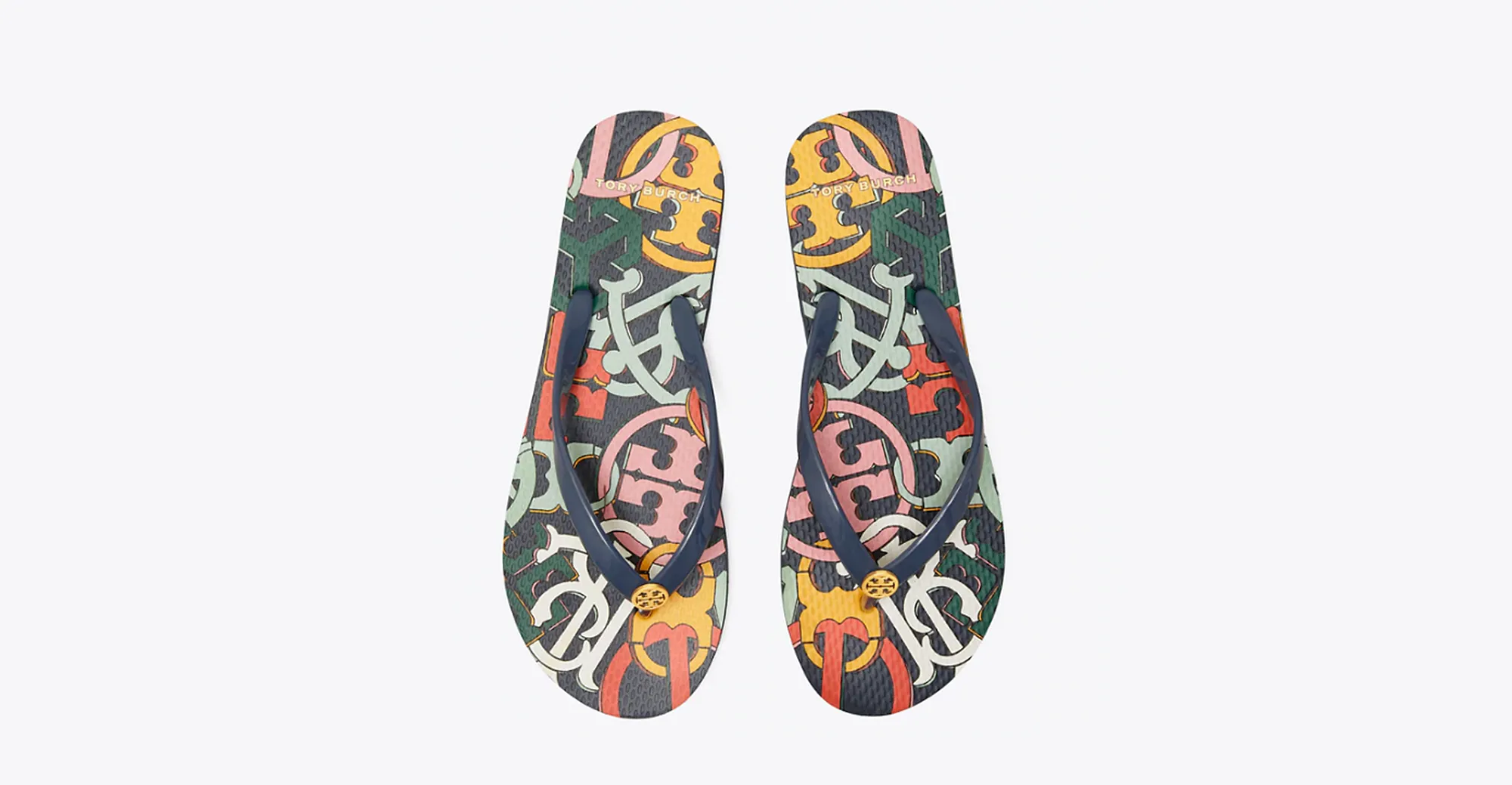 Printed Thin Flip-Flop in Perfect Navy/Medley Logo