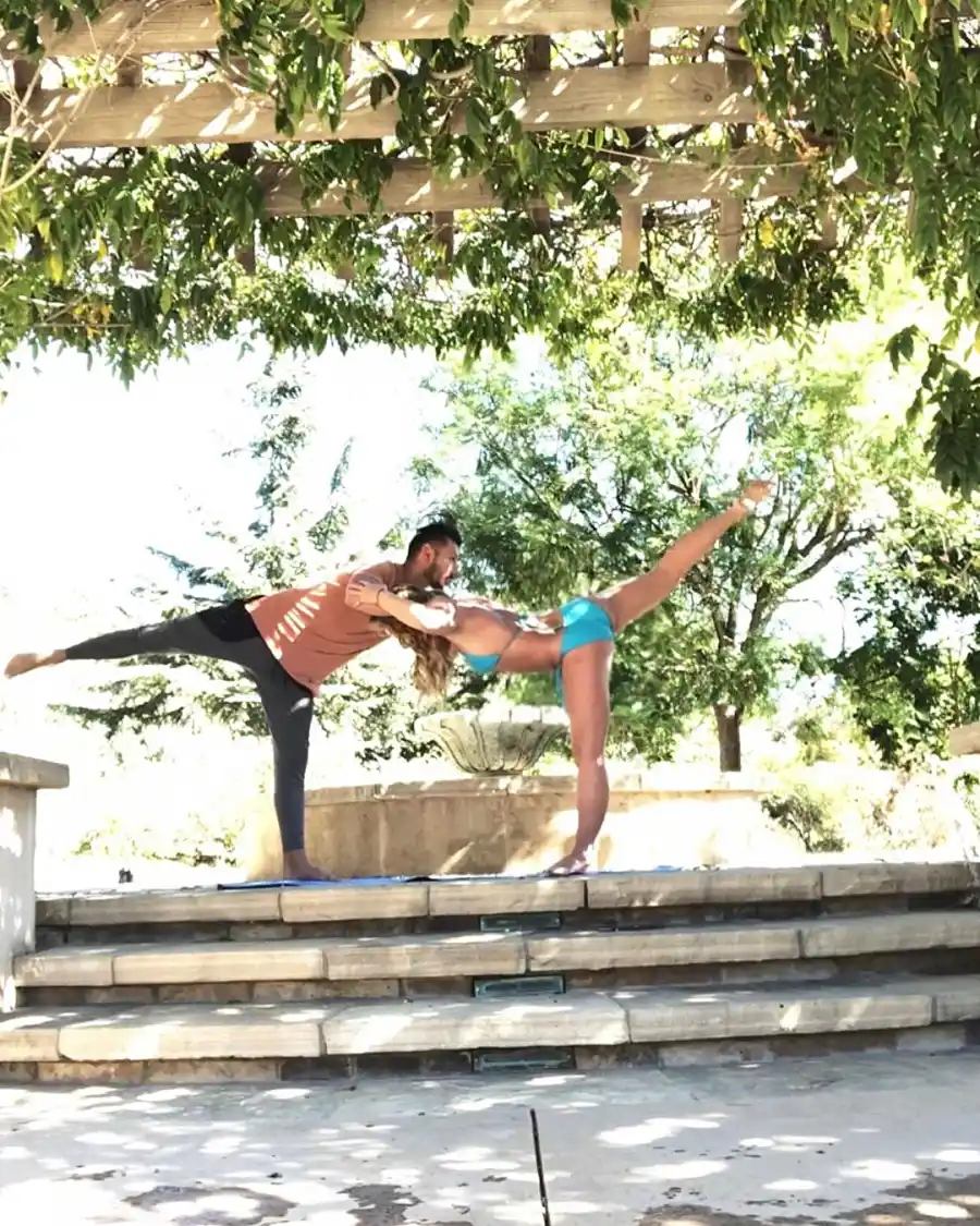 Britney Spears and Sam Asghari Relationship Timeline Doing Yoga Outside