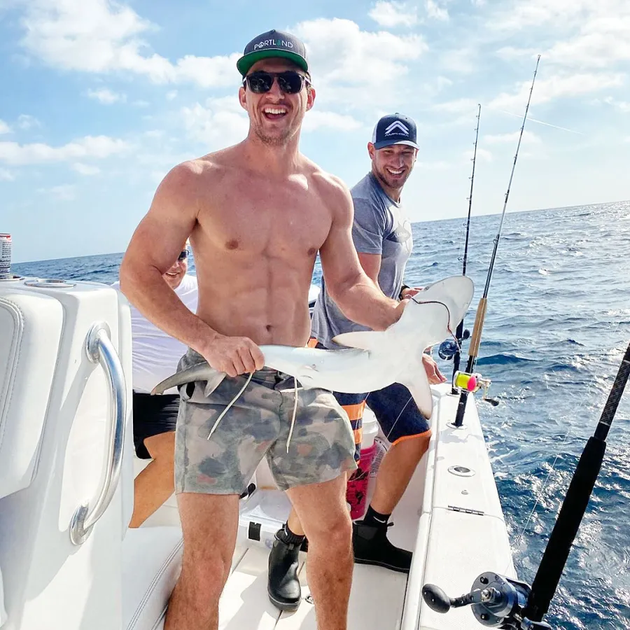 Tyler Cameron Shirtless Holding a Shark Jaw Dropping Pictures of The Bachelorette Fan Favorite Tyler Cameron