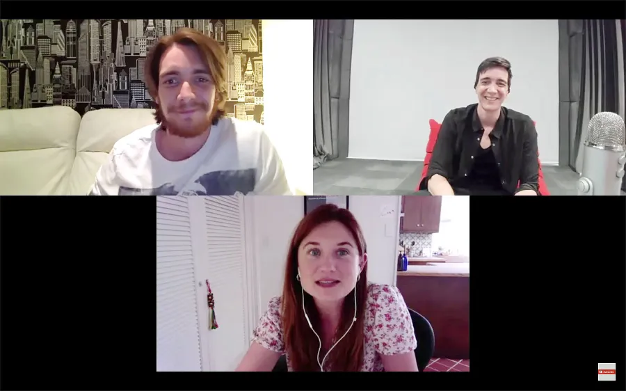 Oliver Phelps James Phelps and Bonnie Wright on Zoom during Coronavirus Quarantine Harry Potter Stars Reunite Over the Years