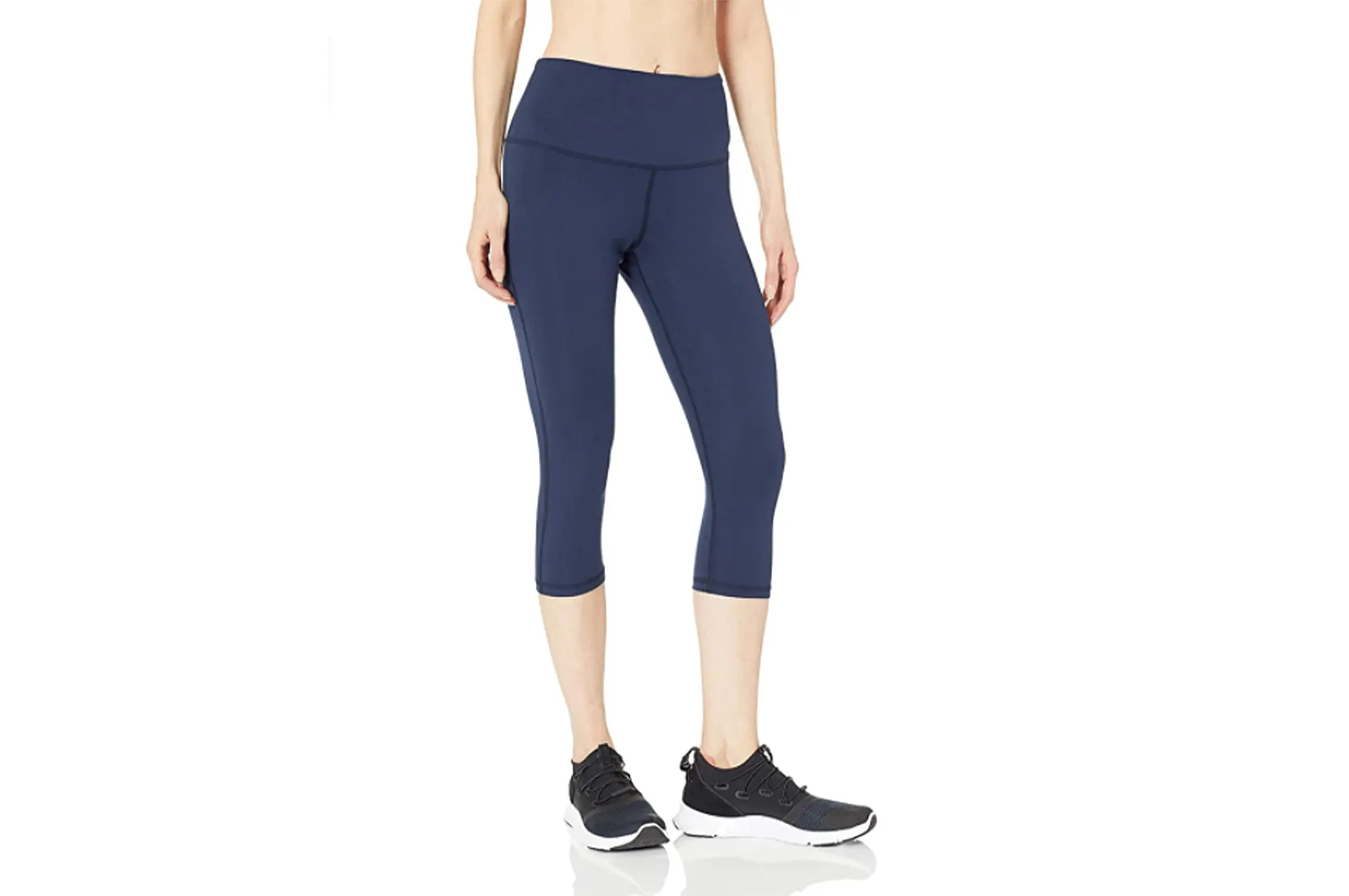 Amazon Essentials Women's Studio Sculpt High-Rise Capri Yoga Legging (Navy)