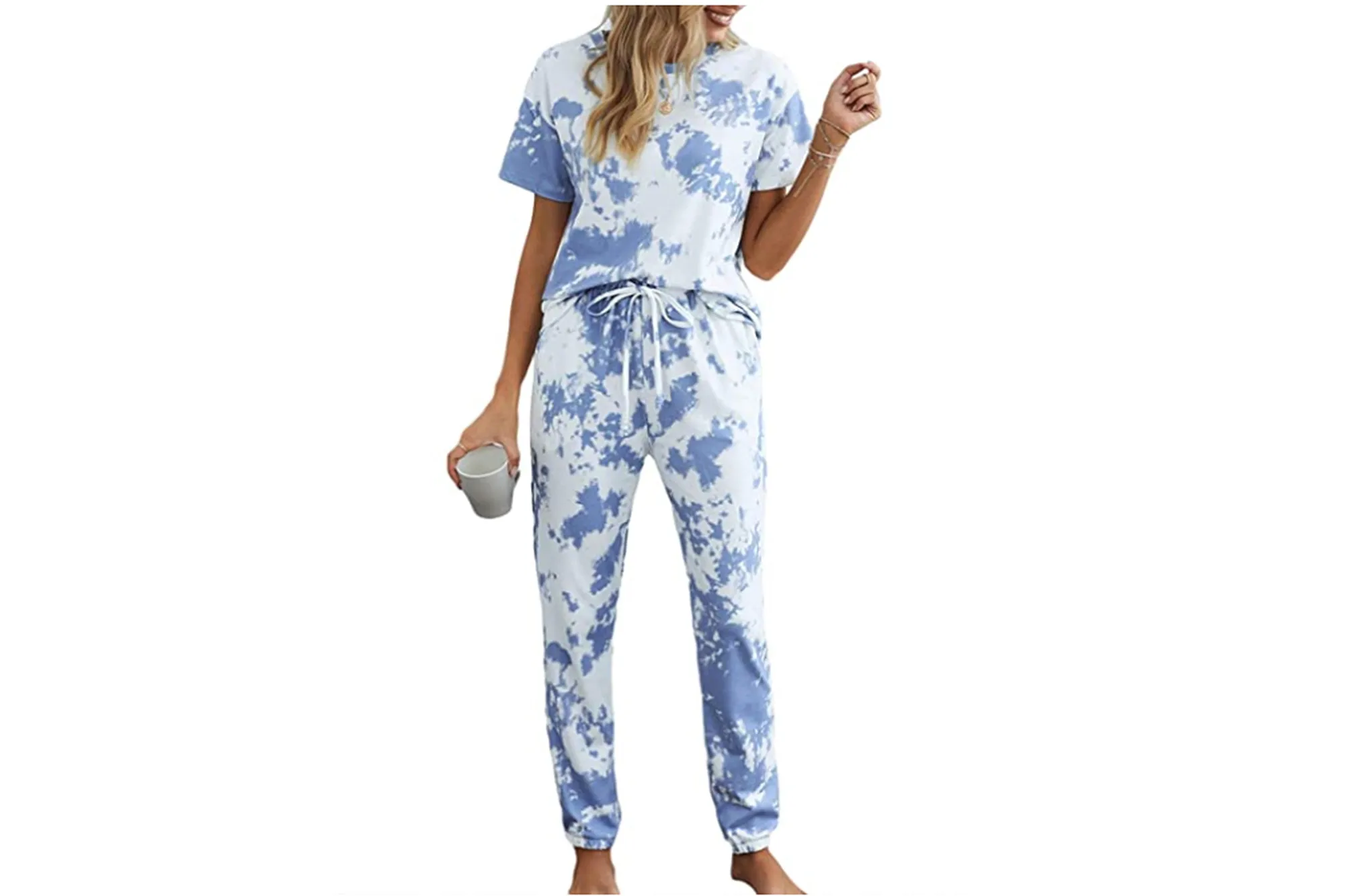 Azokoe Women's Tie Dye Printed Pajamas Set