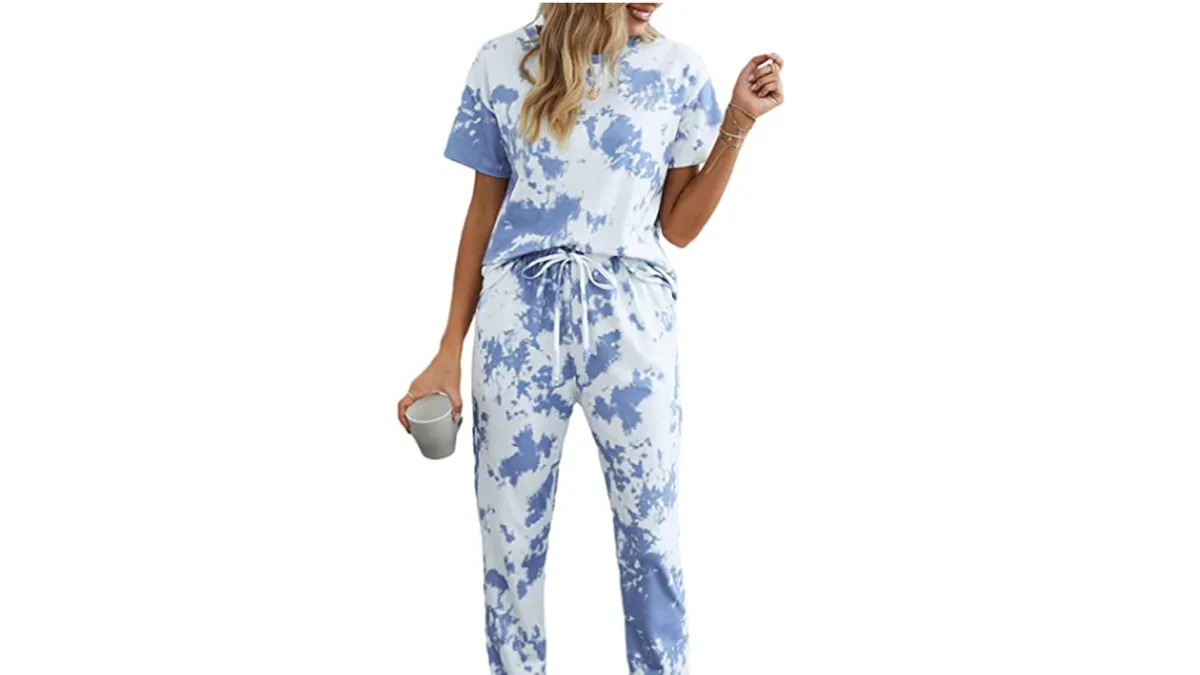 Azokoe Women's Tie Dye Printed Pajamas Set