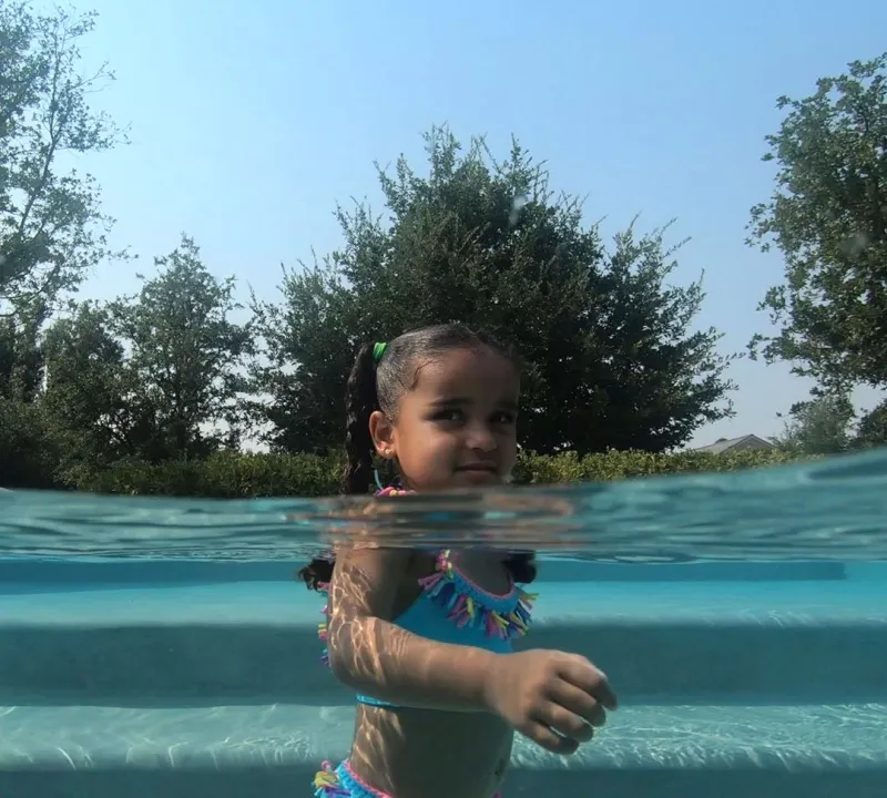Dream Kardashian Celeb Kids Playing in Pools