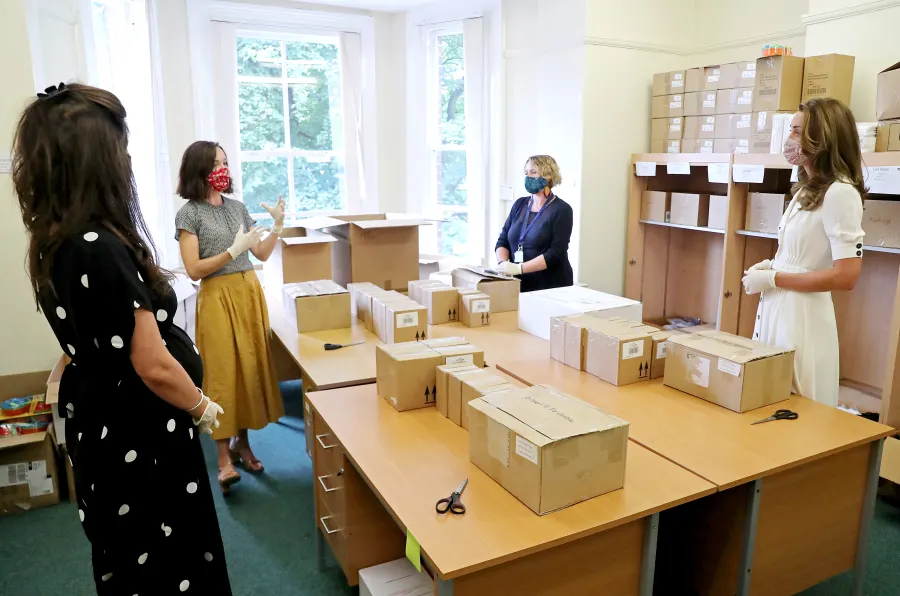 Duchess Kate Wears Floral Face Mask While Attending Event UK Kate Middleton