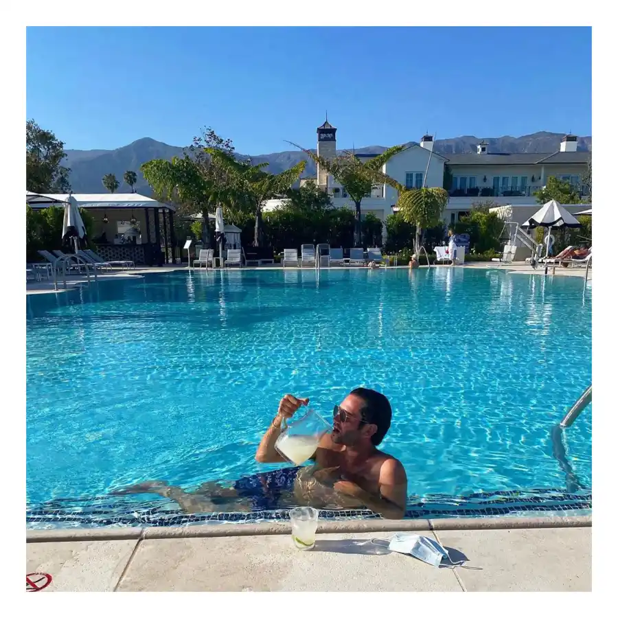 Josh Flagg Stars Snacking Poolside