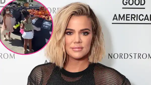 Khloe Kardashian Take Daughter True and Niece Dream to the Farmers Market to Buy Fruit, Flowers