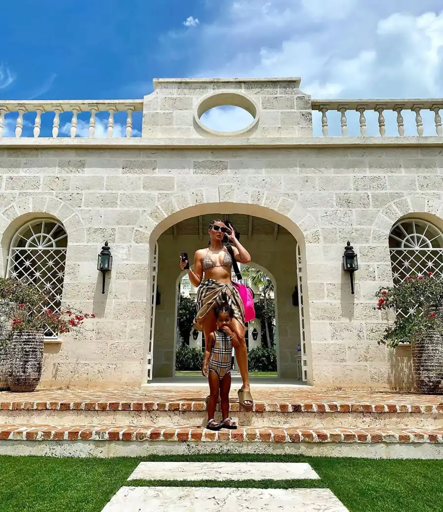 Khloe Kardashian and 2-Year-Old Daughter True Twin in Burberry Swimsuits