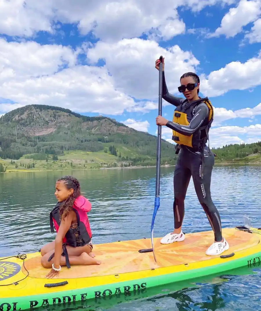 Kim Kardashian Goes On Paddleboarding Trip With Kanye Kourtney And North-