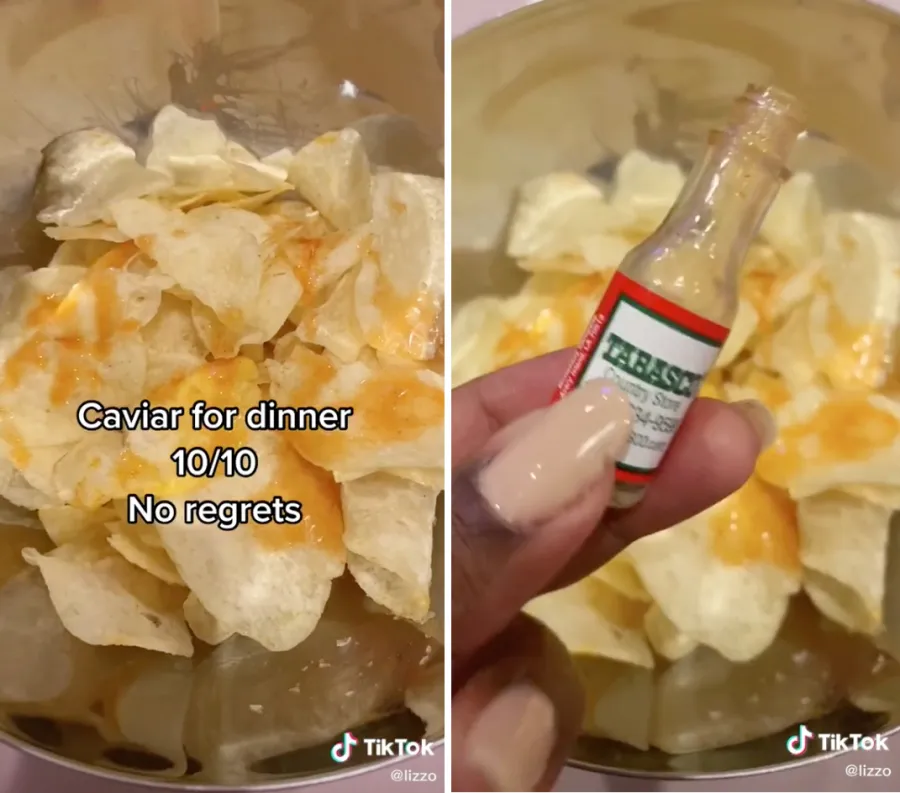 Lizzo tabasco and chips
