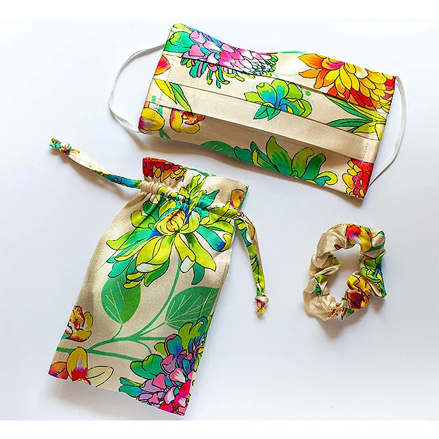 Medi+Sons Supply Designer Silk Washable Women's Face Mask Covering Gift Set