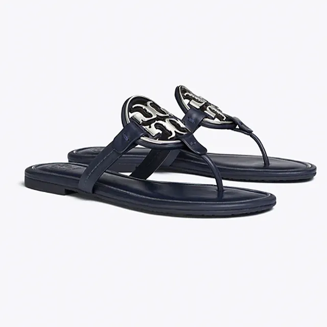 Miller Metal-Logo Sandal, Leather