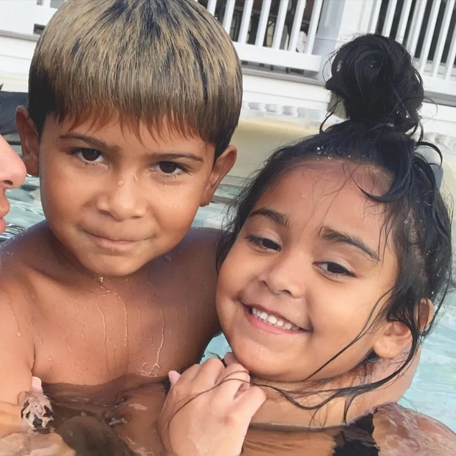 Nicole Snooki Polizzi kids in pool