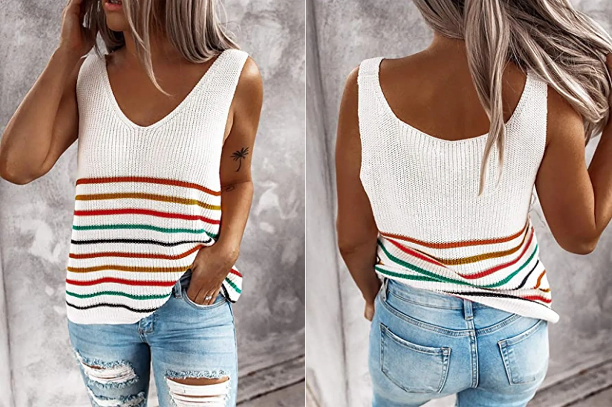 Paitluc Women's V Neck Sleeveless Tank Top