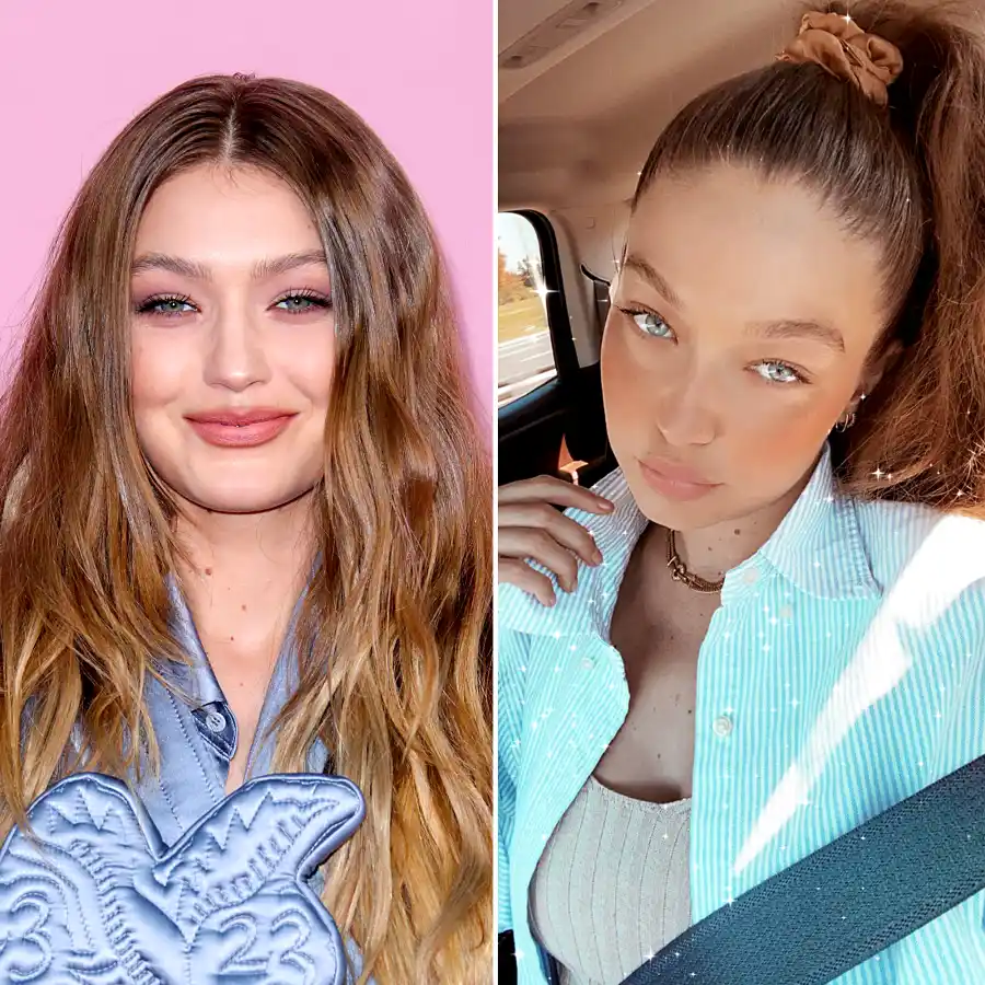 Pregnant Gigi Hadid Debuts Darker Strands Adorable Selfie