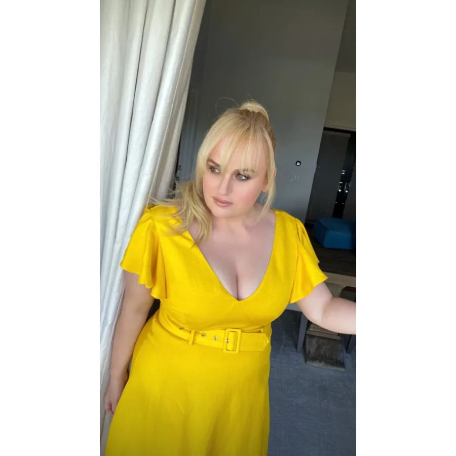 Rebel Wilson Models Her Angles in Bright Yellow Dresses