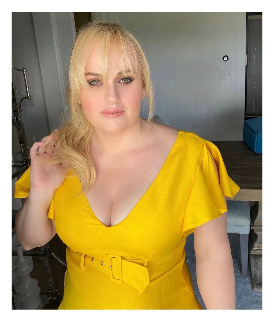 Rebel Wilson Swimming Instagram Yellow Dress