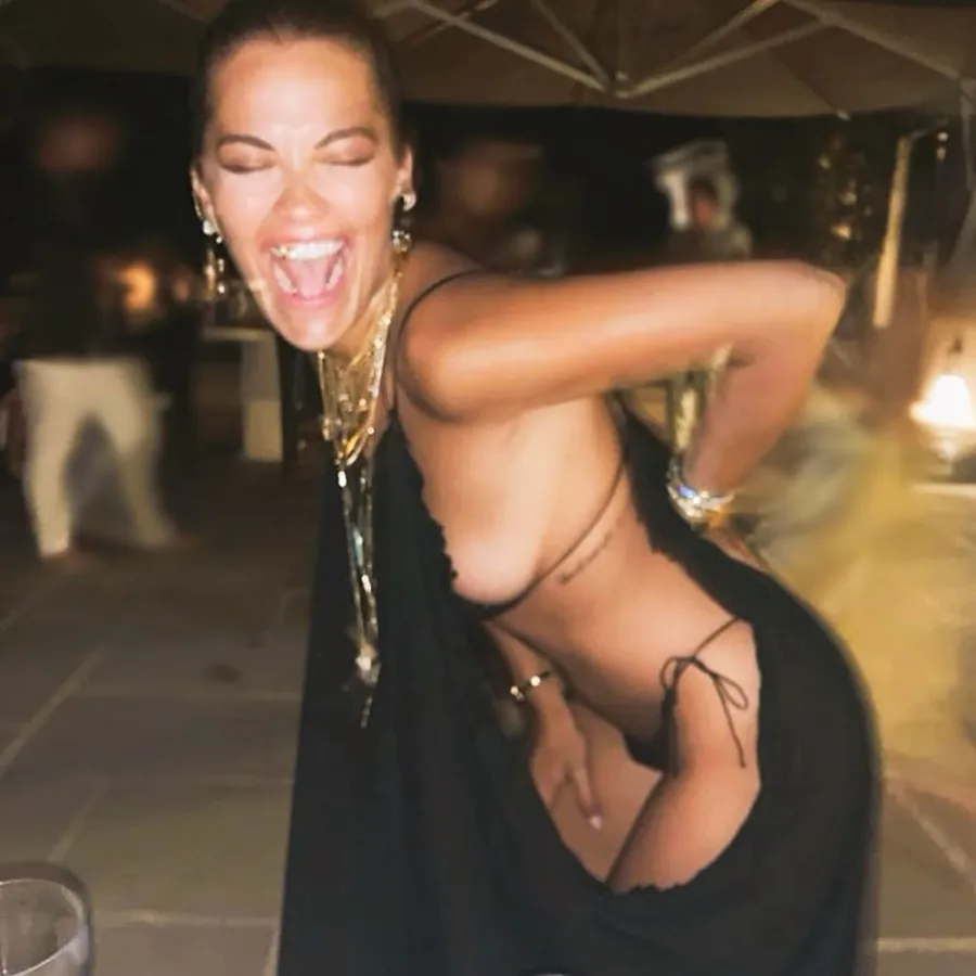 Rita Ora Teeny Bikini Bottoms Peek Out of Her Stylish Cover-Up