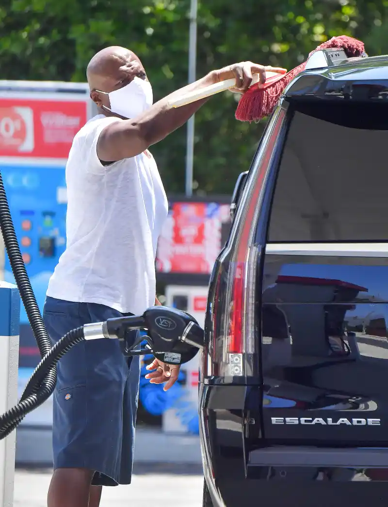 Terry Crews Escalade washing car gas