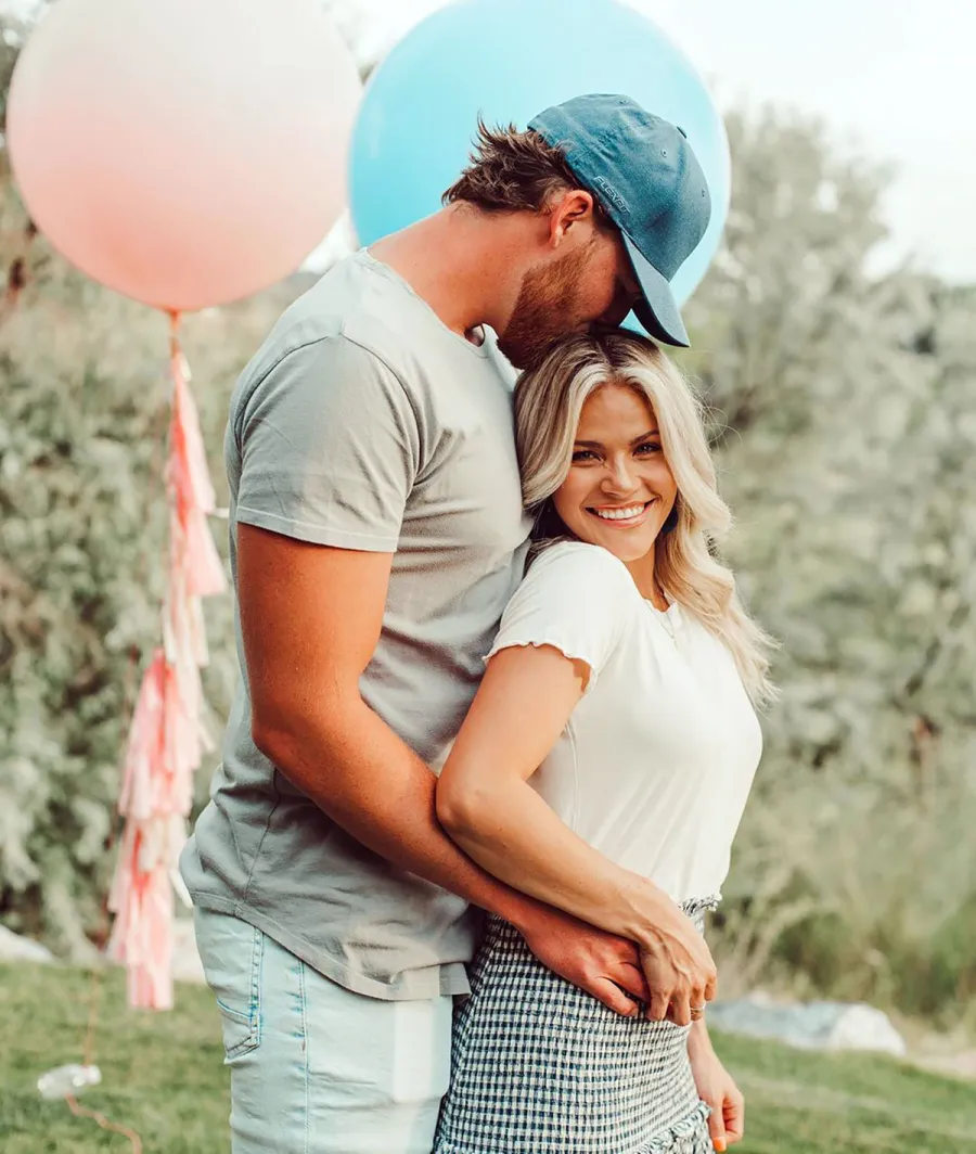 Pregnant Witney Carson, Husband Carson McAllister Pose at Gender Reveal