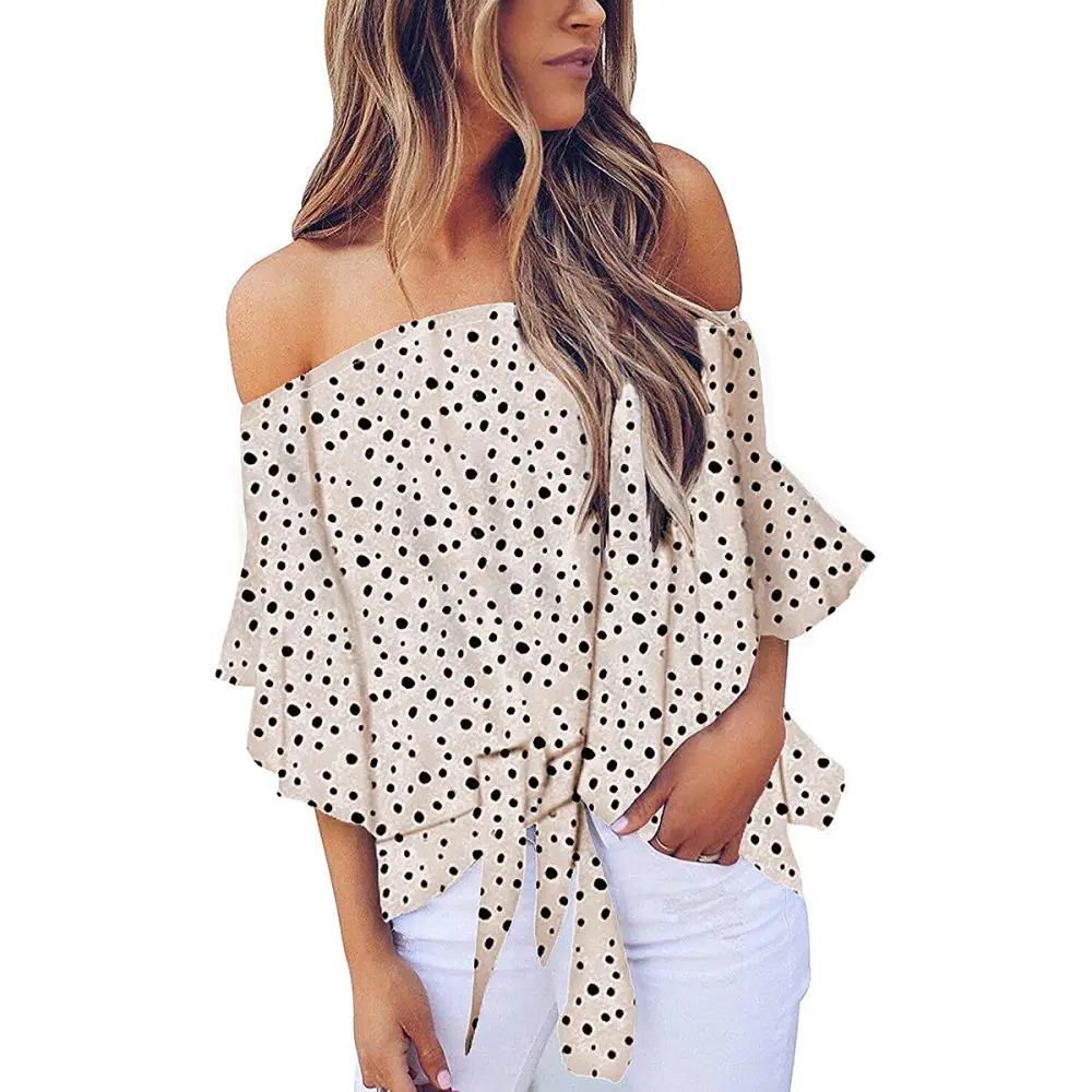 Asvivid Summer Floral Off-the-Shoulder Top