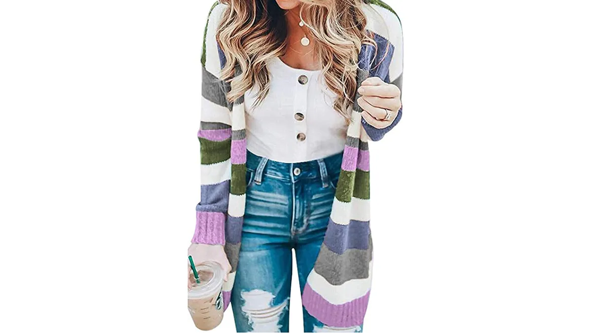 KIRUNDO Open Front Long Cardigan