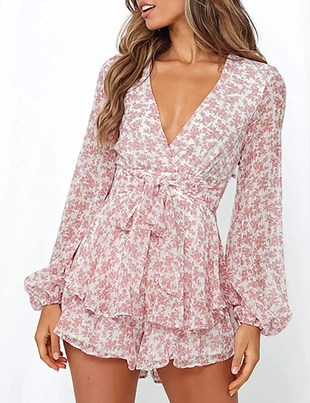 Relipop Polka Dot Ruffle Hem Romper