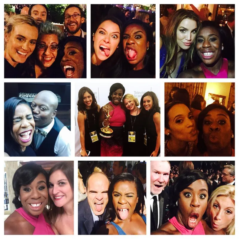 2015 Uzo Aduba emmy award selfies